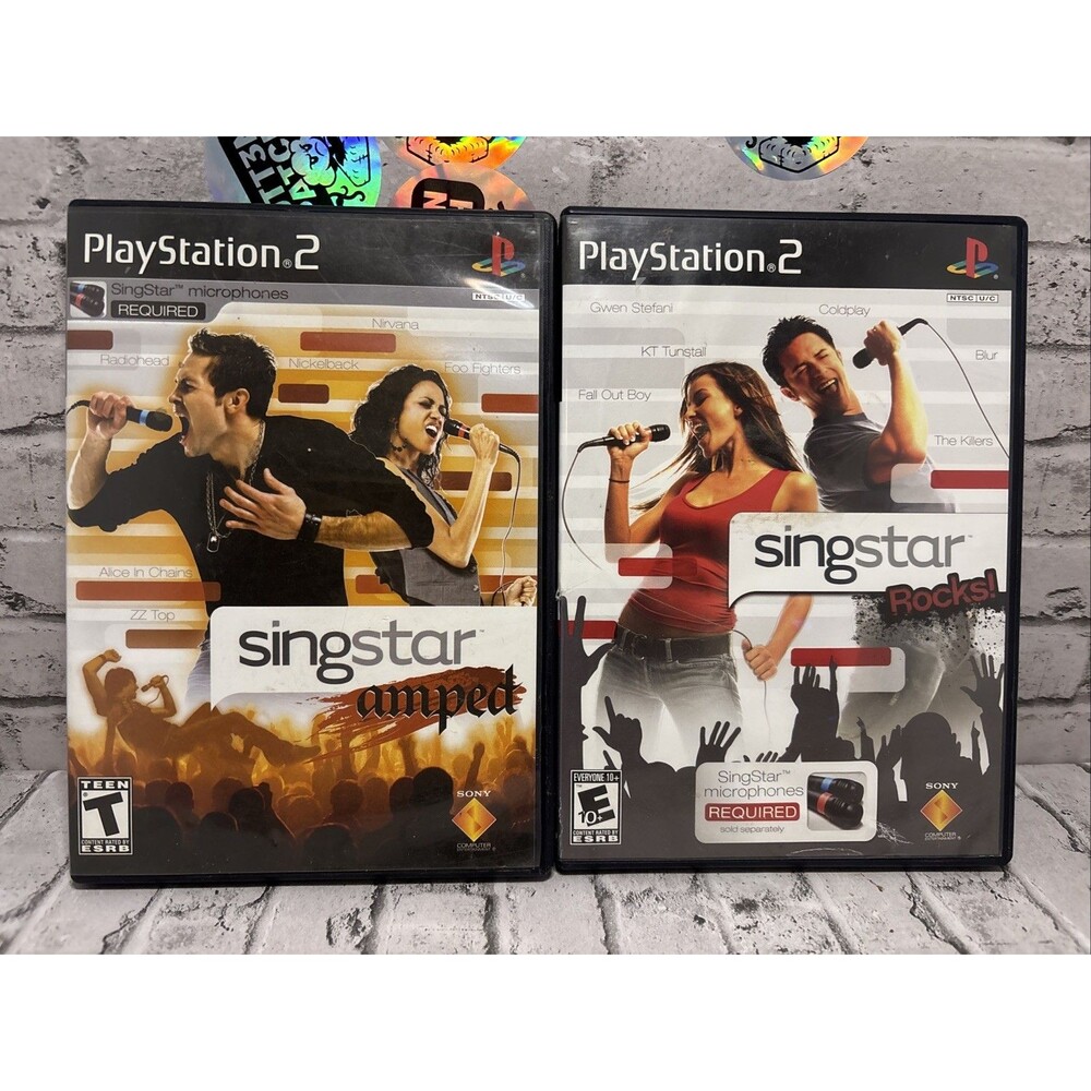 Sony PS2 Singstar bundle 2 Games: Rocks & Amped DVD Book Manual Included